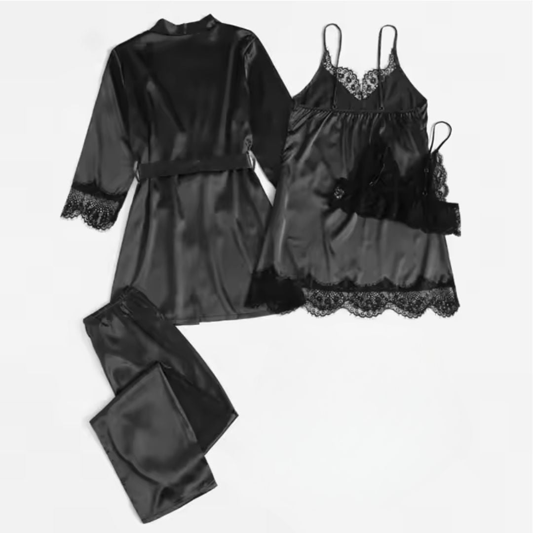 Essentials Sleepwear 4pc Set BLACK