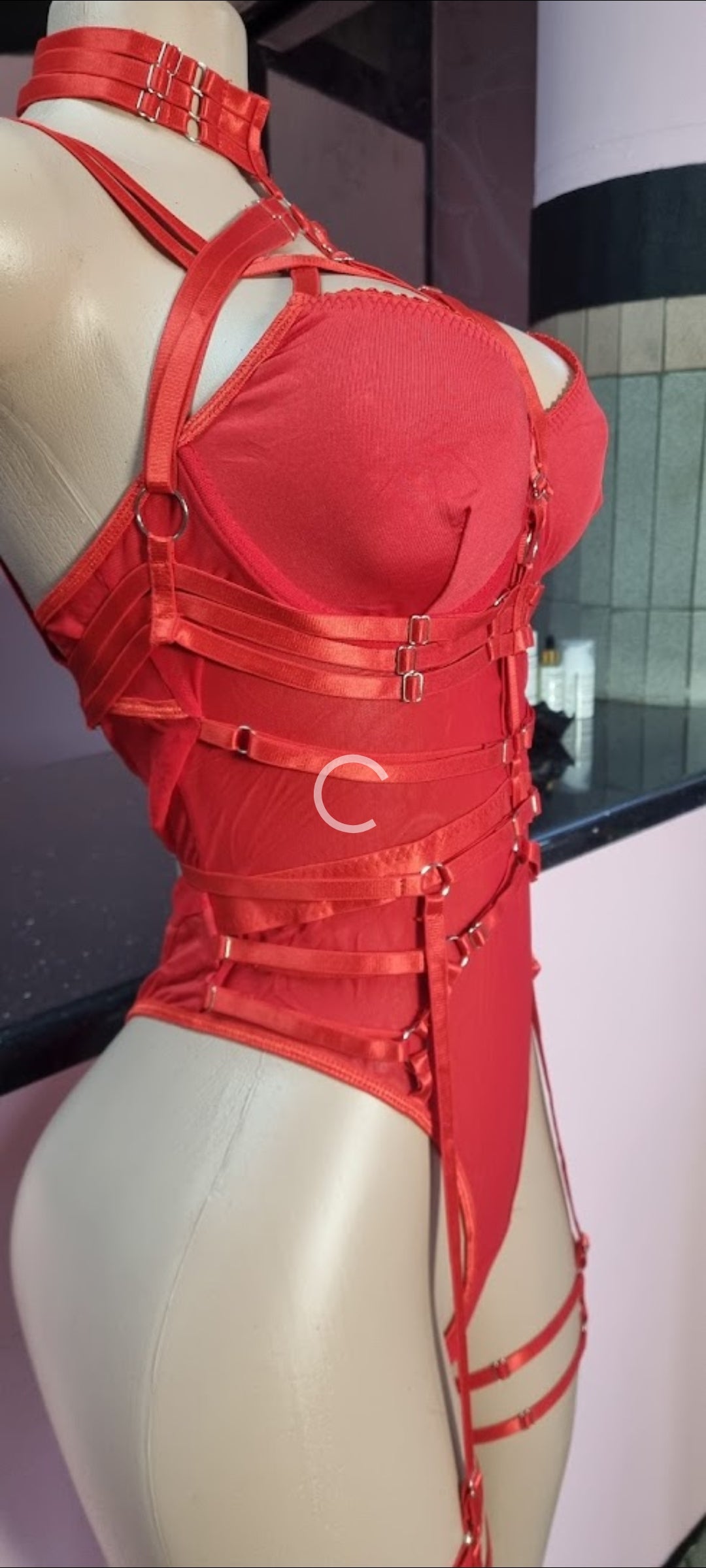 Strappy teddy set
