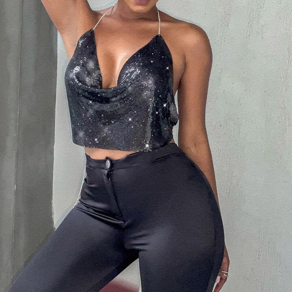 Sequin Halter Top