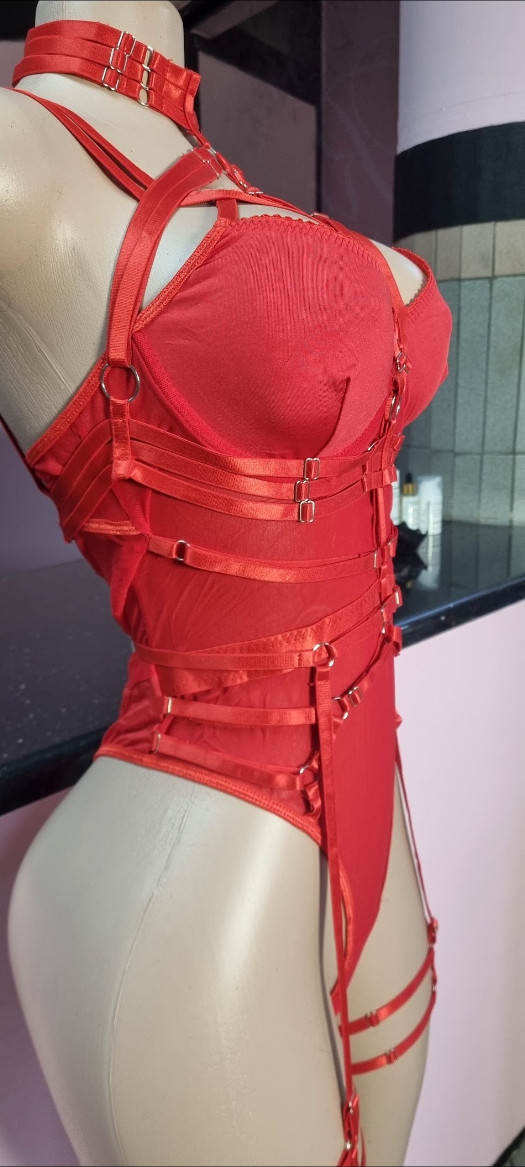 Strappy teddy set