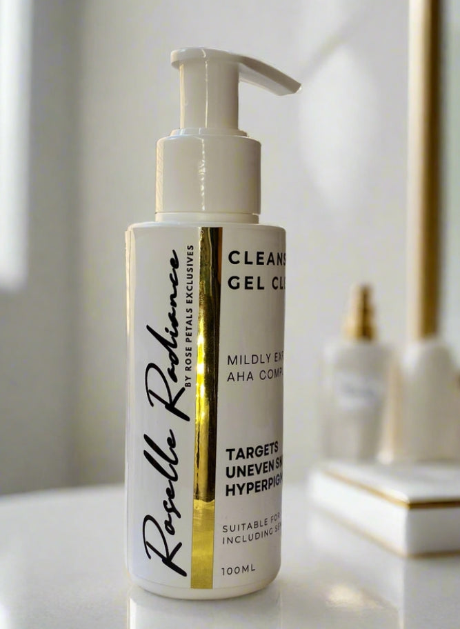 Roselle Radiance  Cleanslate Gel Cleanser Mildly Exfoliating AHA Complex