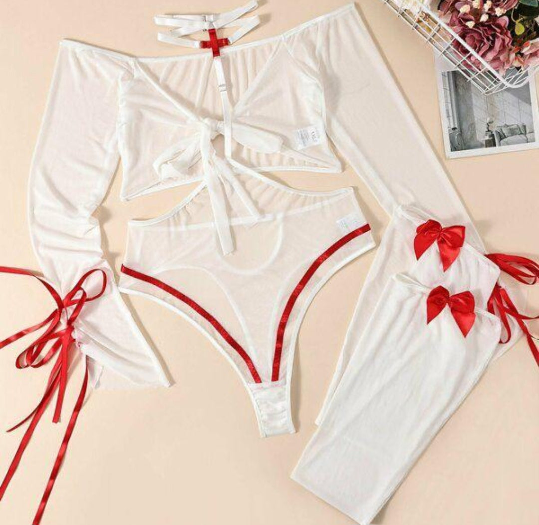 Plus Size - Sheer Lingerie Set