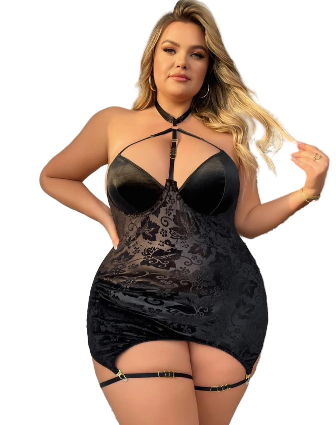 Plus Size Velvet Babydoll