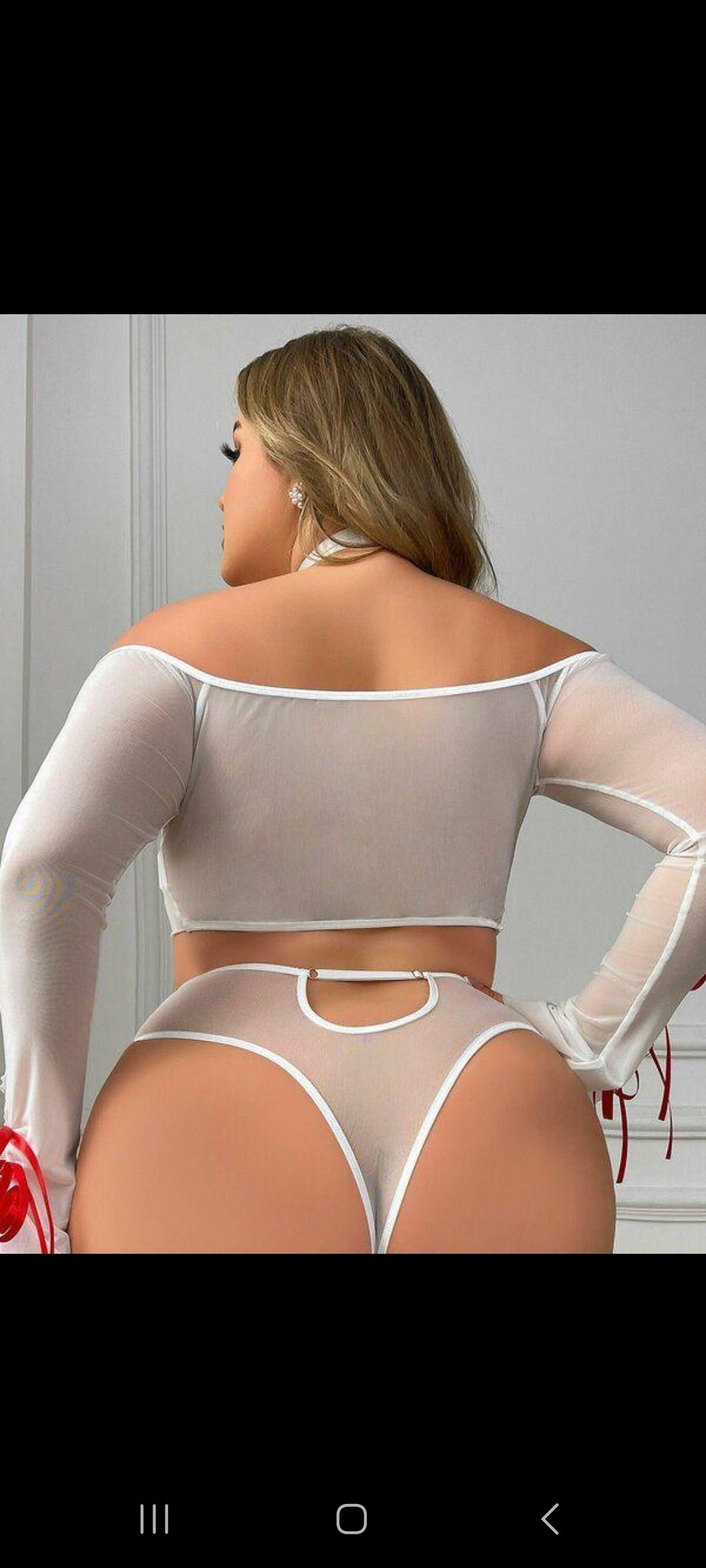 Plus Size - Sheer Lingerie Set