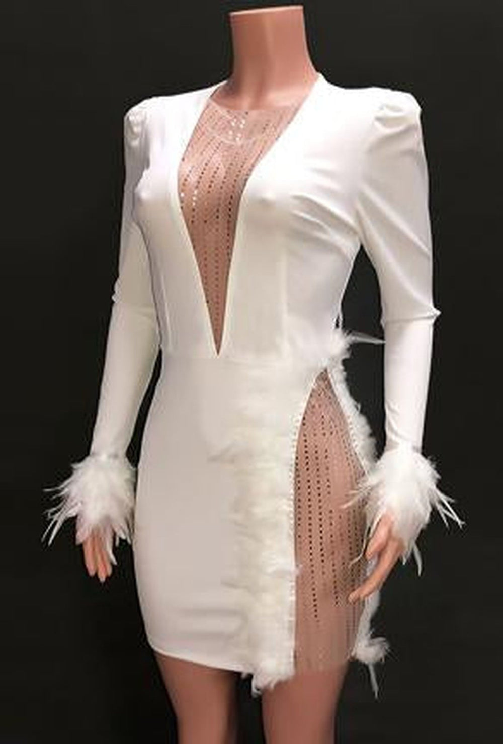 Feather and sequin dress