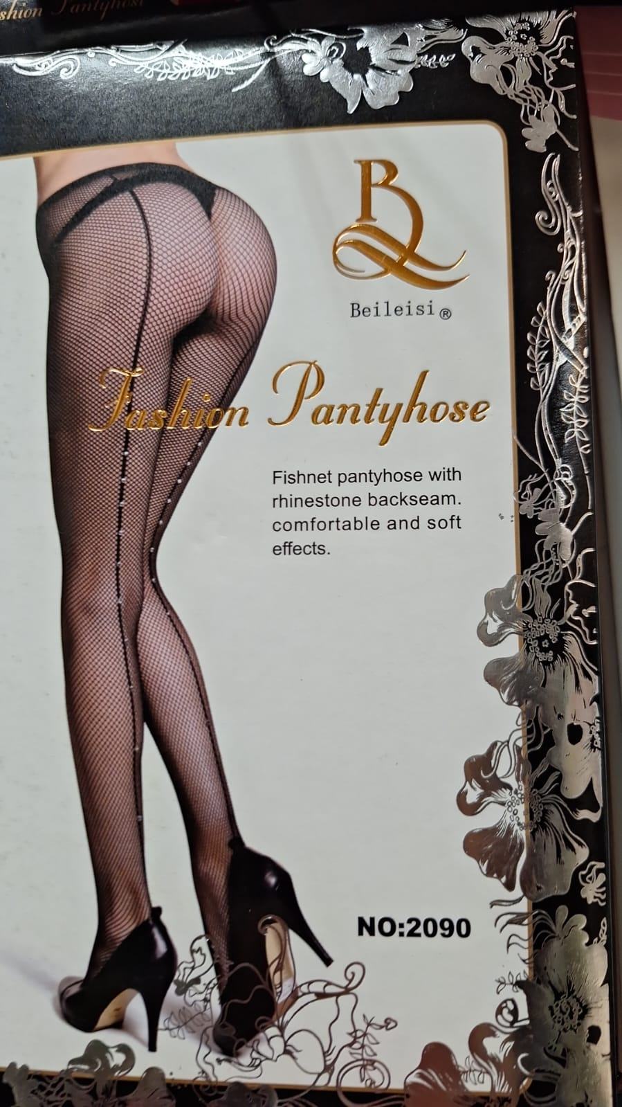 Rhinestone Line up Fishnet Stocking