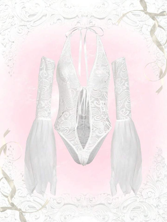 Lacey teddy with sleeves