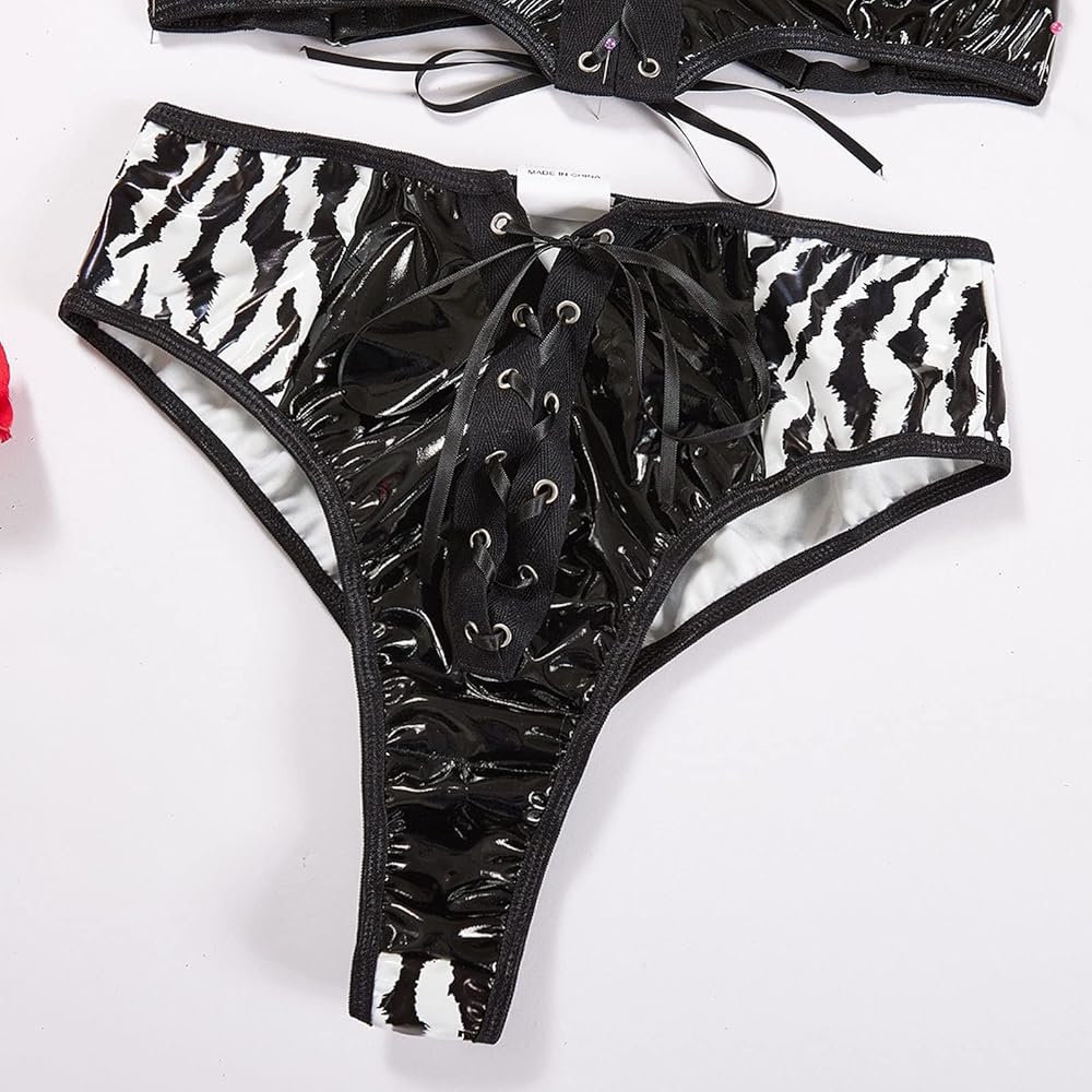 Pu Leather Zebra Stripe Set