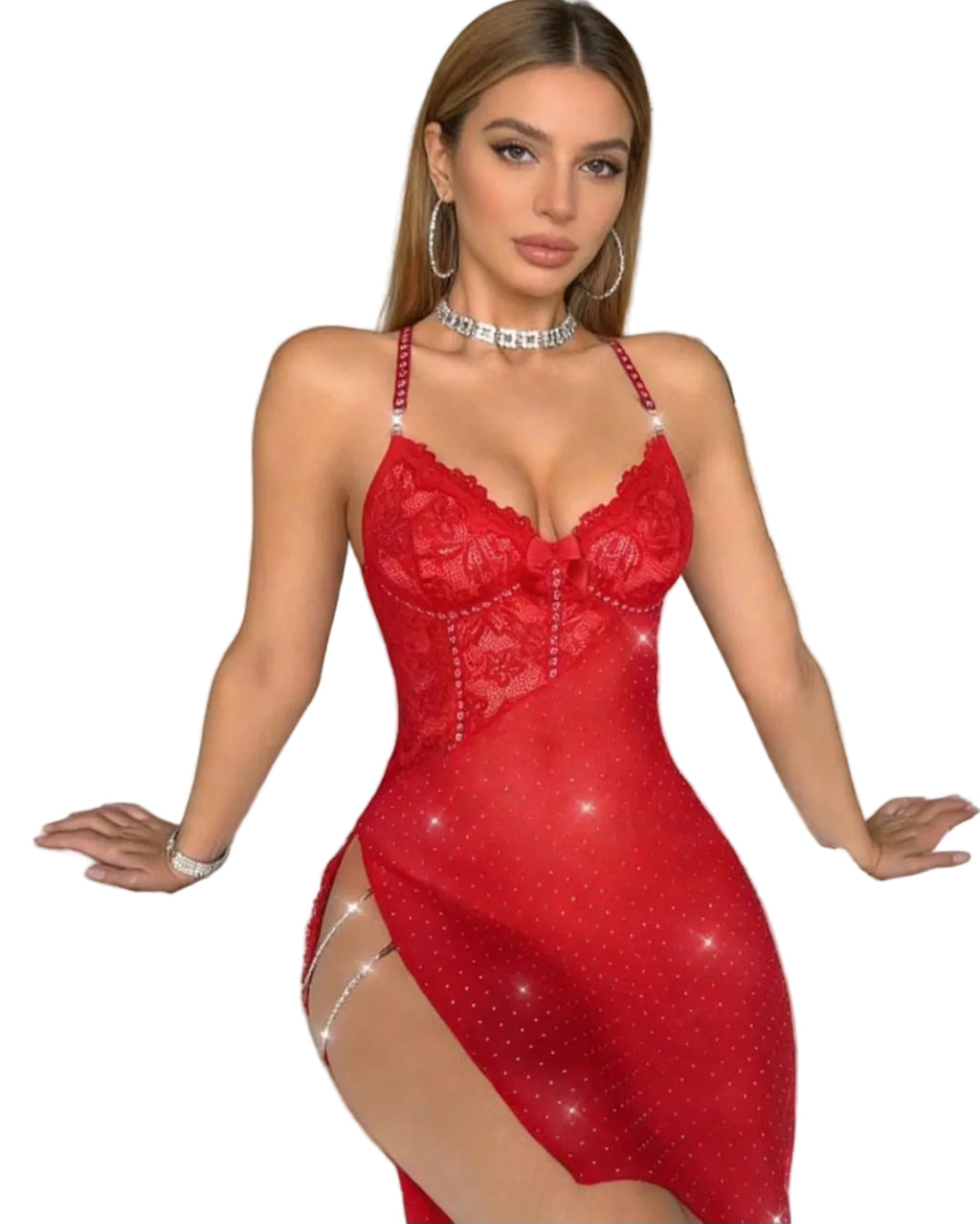 Bling Babydoll with Chain Detail