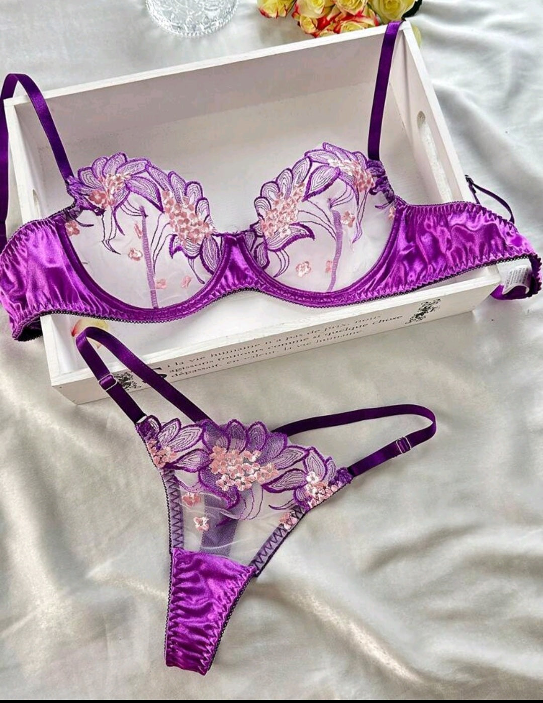 2 pc sheer underwired Floral set