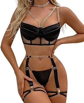 Luxe Lingerie Set Black and Gold