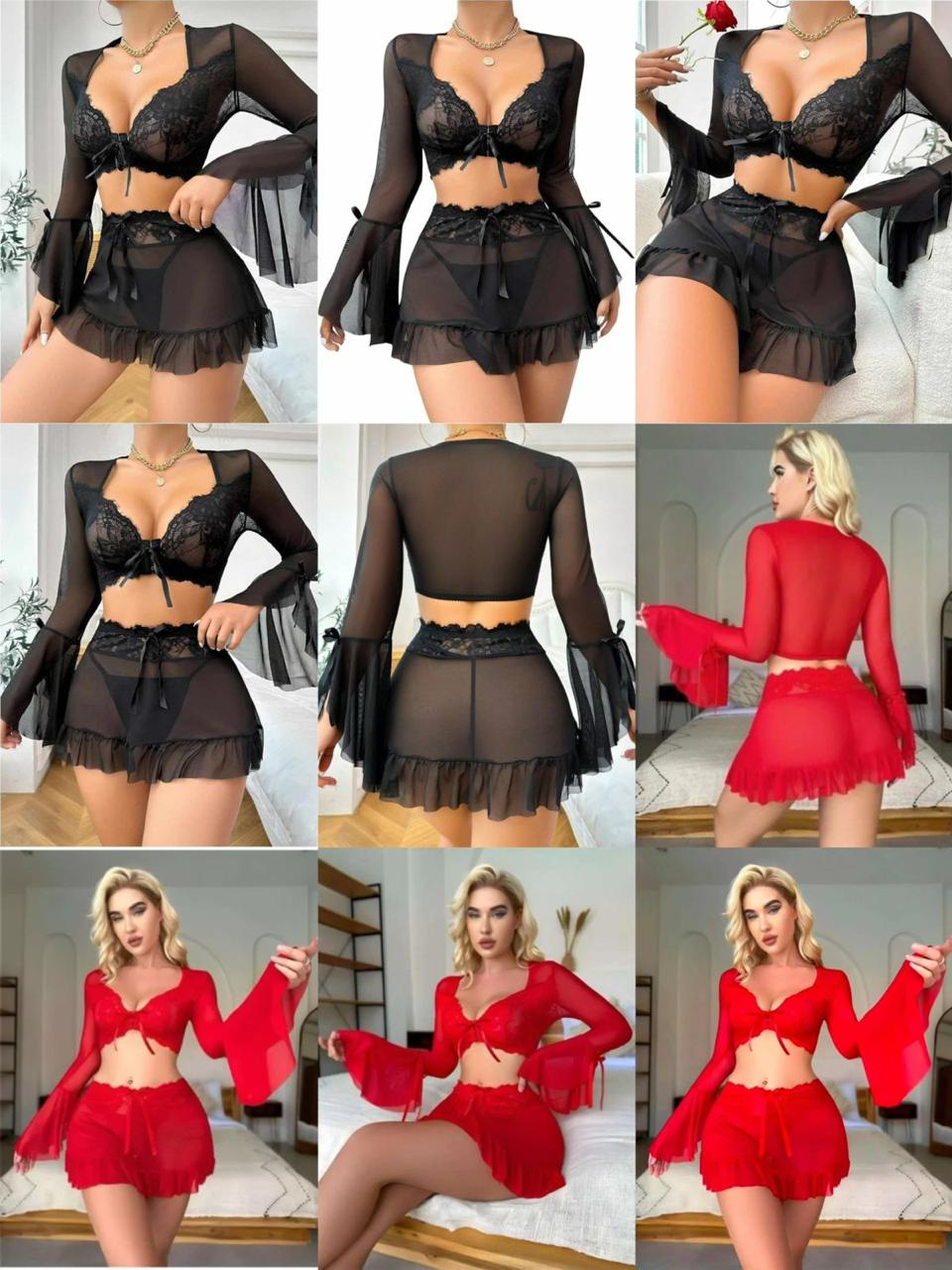 Sheer 3pc Lingerie set