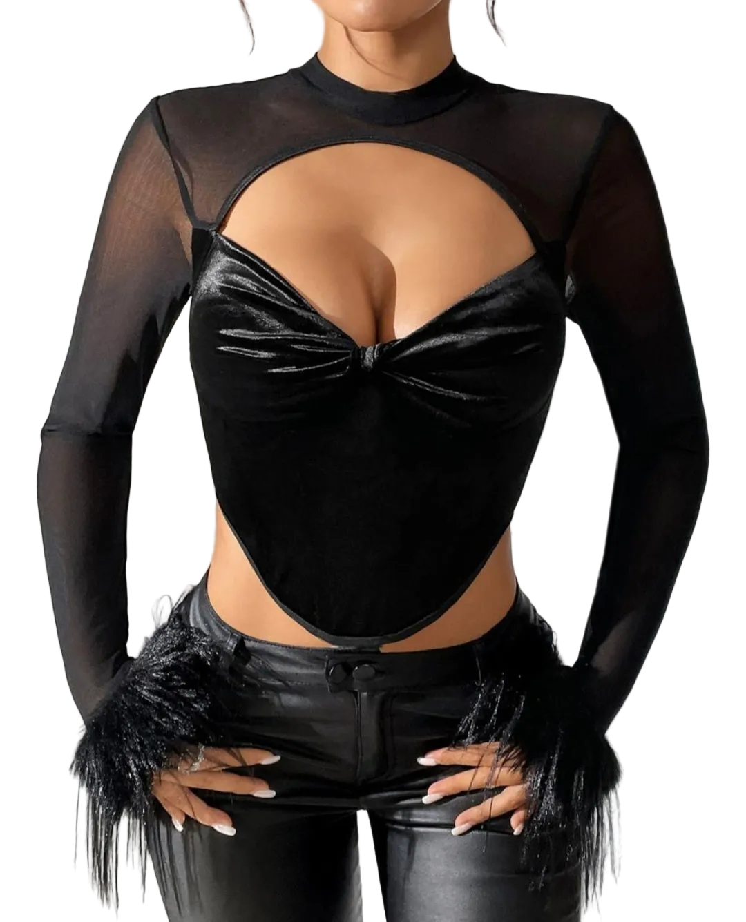 Long Sleeve corset style top