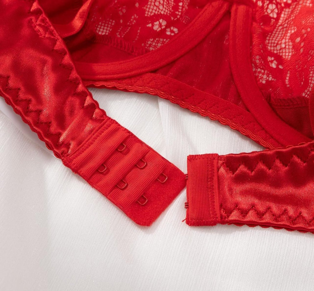 Lacey Love Heart 3pc Lingerie Set