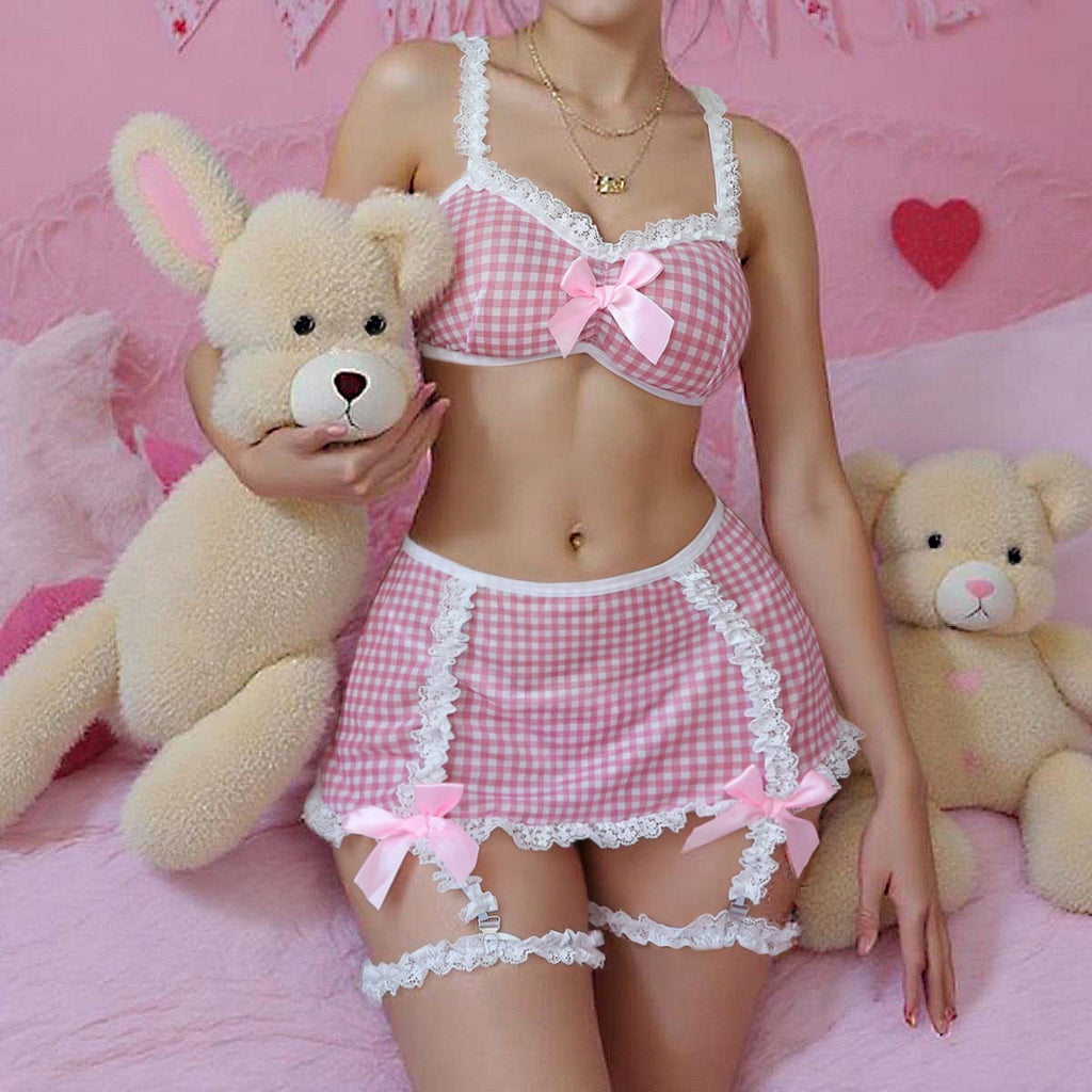 Plaid Lingerie Set