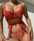 Sheer Floral Lingerie Set