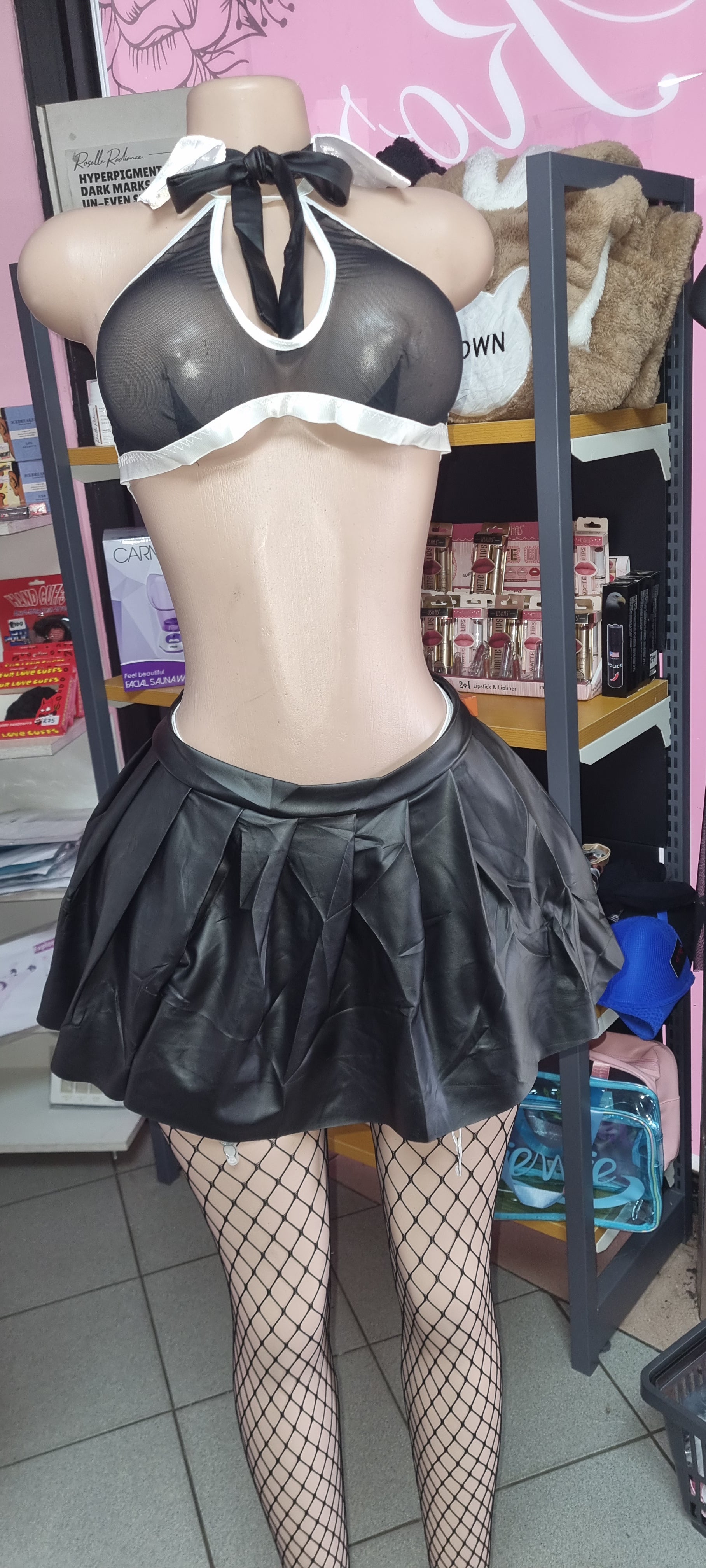 Pu leather set + Stockings