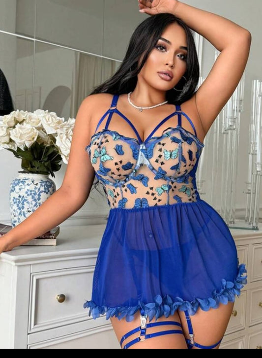 Plus size butterfly babydoll