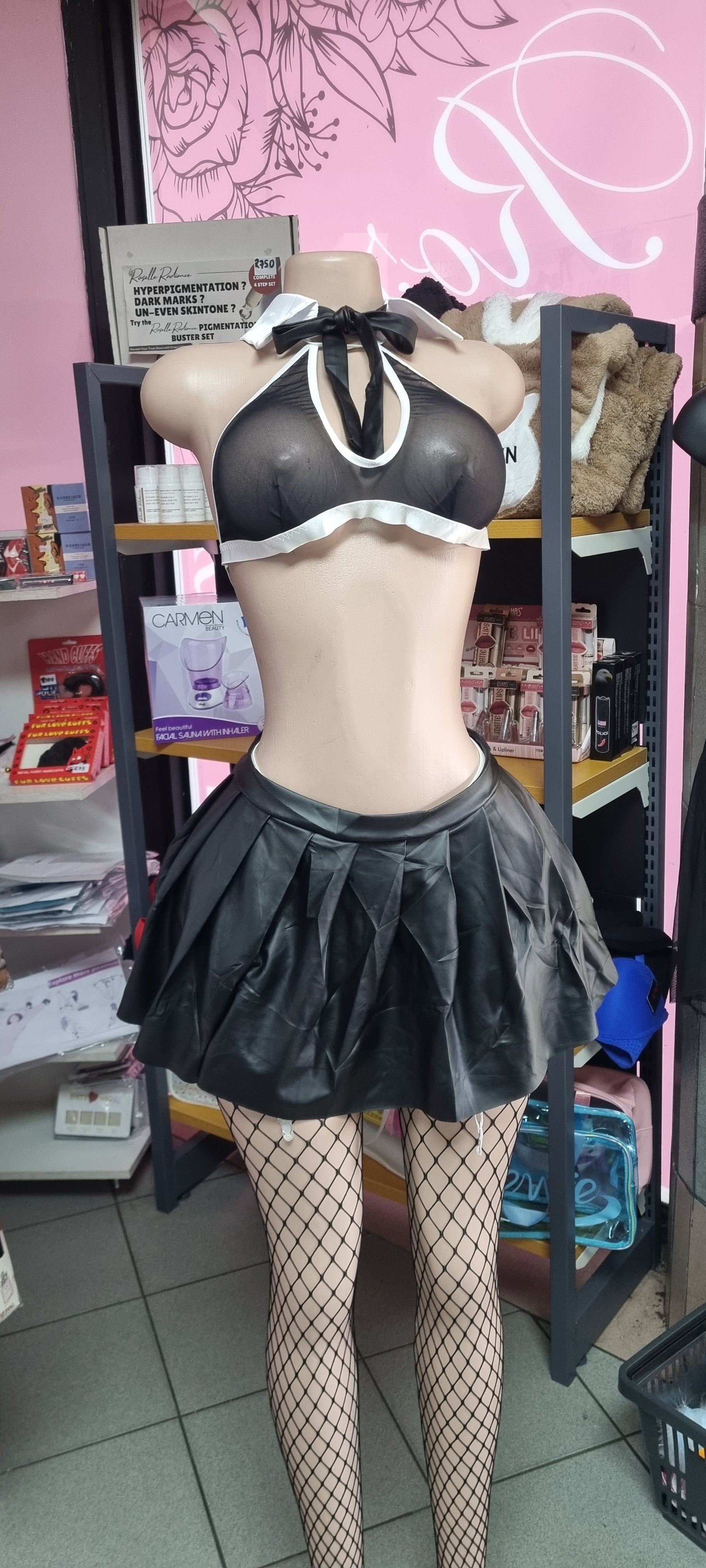 Pu leather set + Stockings