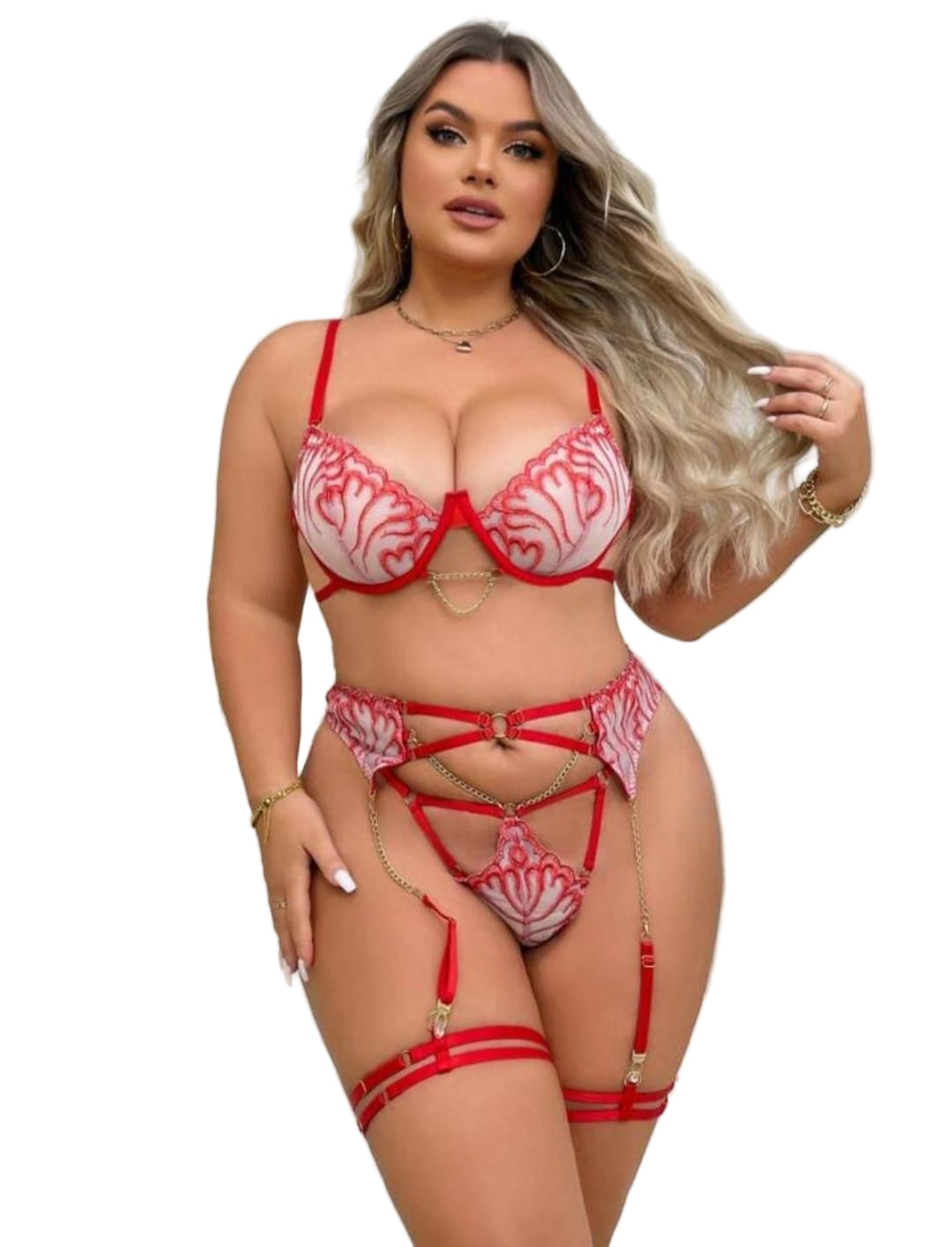 Plus size multi-piece lingerie set