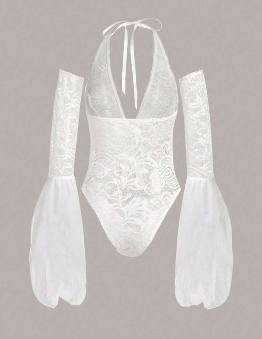 Lacey teddy with sleeves