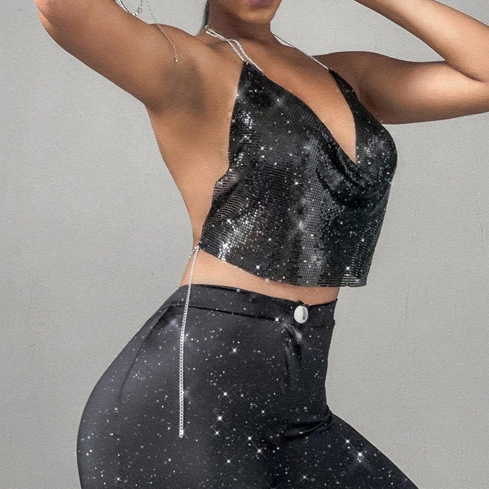 Sequin Halter Top
