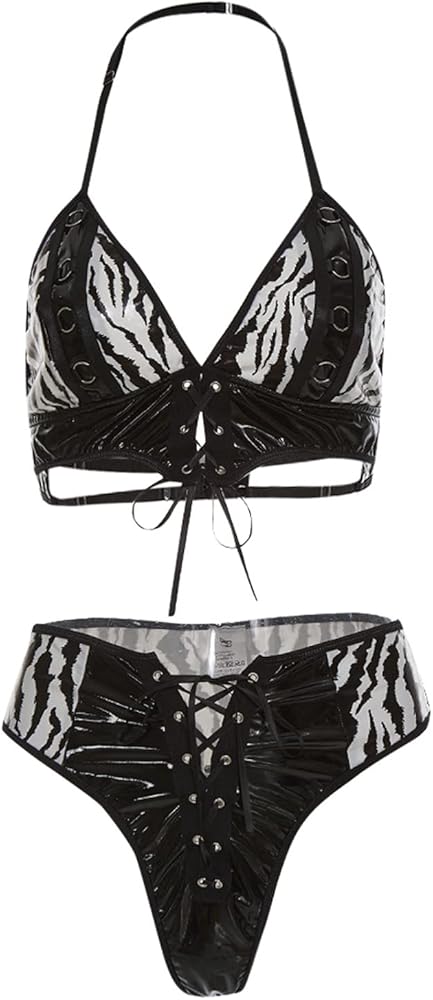 Pu Leather Zebra Stripe Set