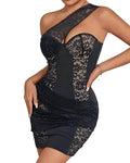 Noir Seduction - one shoulder Bodycon Dress