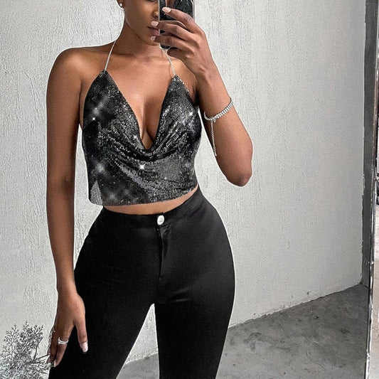 Sequin Halter Top