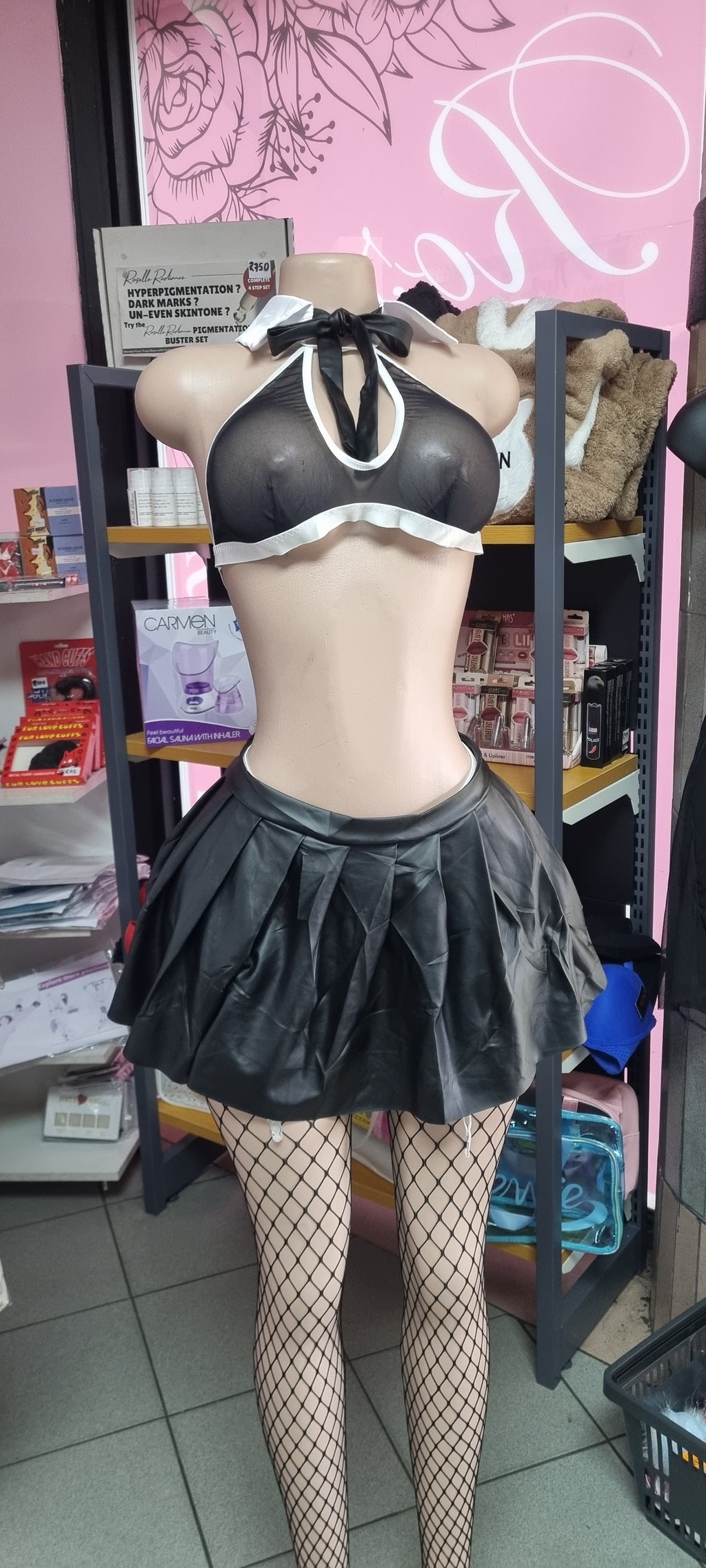 Pu leather set + Stockings