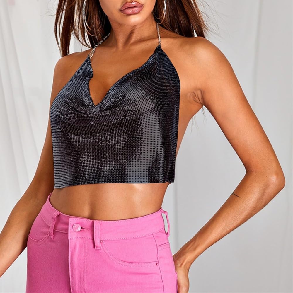 Sequin Halter Top