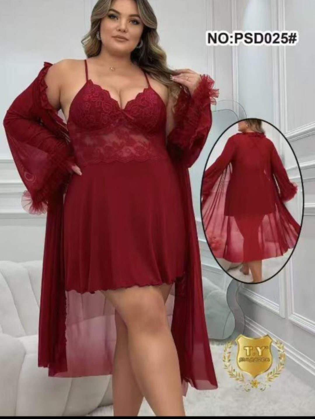 Plus Size Babydoll + Robe